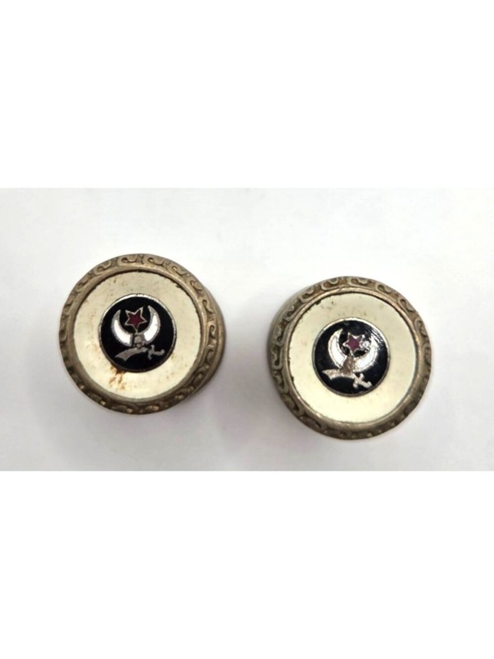 Baer & Wilde Vintage Collar Button Stud Set With Crescent & Star Design 1920's-1
